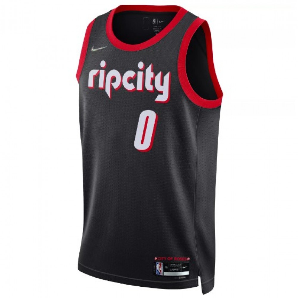 Men's Portland Trail Blazers Damian Lillard #0 Black 2021/22 Swingman NBA Jersey - City Edition-Pro Kit Vault | Brand New 26/27 Sports Jerseys